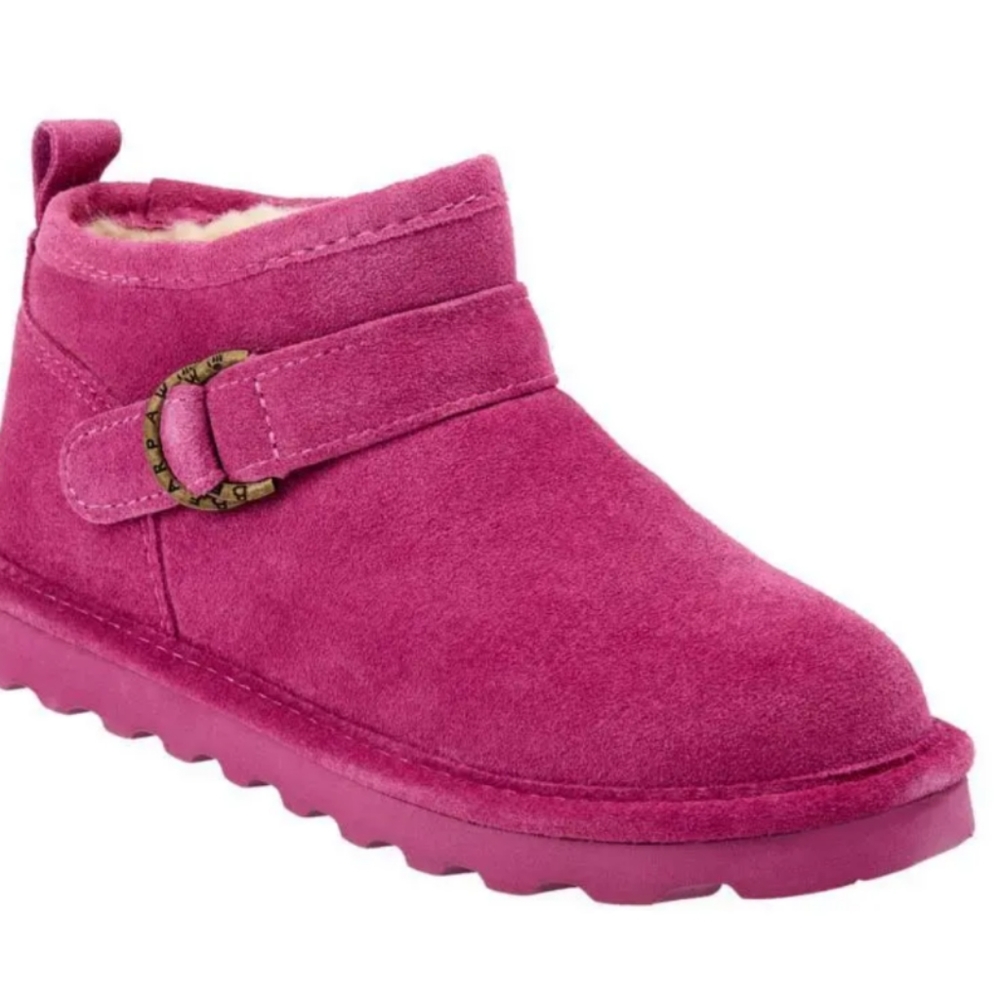 New BEARPAW® Suede Micro Boot with NeverWet® Orchid Pink  8M 9M